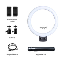 Load image into Gallery viewer, Mini LED Video Selfie Ring Light With Tripod
