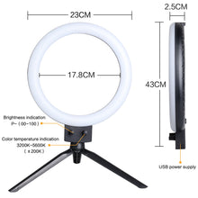 Load image into Gallery viewer, Mini LED Video Selfie Ring Light With Tripod
