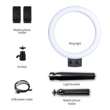 Load image into Gallery viewer, Mini LED Video Selfie Ring Light With Tripod
