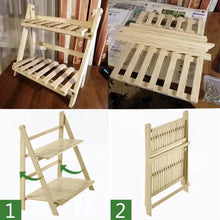 Load image into Gallery viewer, Collapsible Wooden Double Layer Rack
