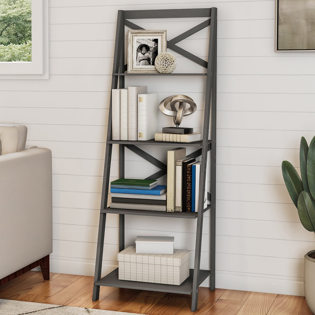 Home 4-Tier Freestanding Ladder Bookshelf