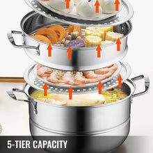 Load image into Gallery viewer, 5 Layer Food Steamer Stainless Steel Stock Pot - lanceinternetenterprises
