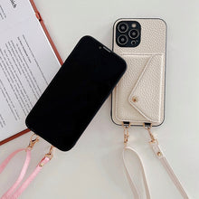 Load image into Gallery viewer, Luxury Crossbody leather case for iPhone
