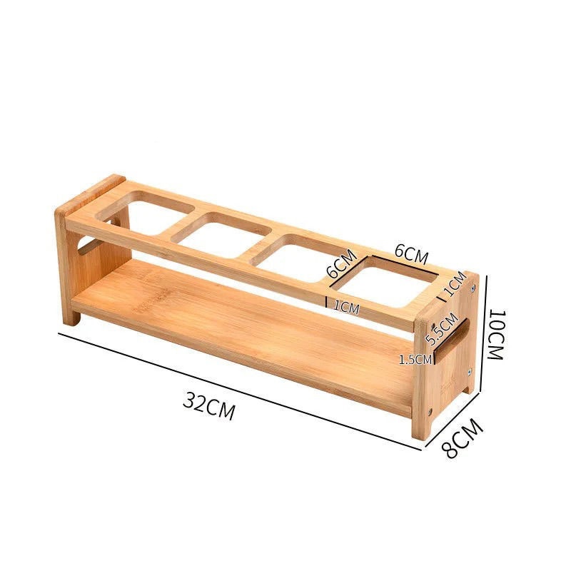 Wooden Spice Rack Kitchen Organizer