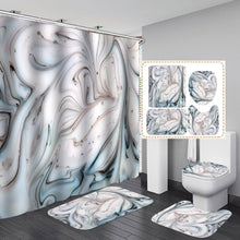 Load image into Gallery viewer, 4Pcs Marble Style Shower Curtain Set with Non-Slip Rugs - lanceinternetenterprises
