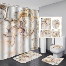 Load image into Gallery viewer, 4Pcs Marble Style Shower Curtain Set with Non-Slip Rugs - lanceinternetenterprises
