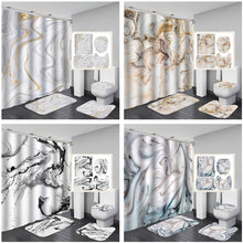 Load image into Gallery viewer, 4Pcs Marble Style Shower Curtain Set with Non-Slip Rugs - lanceinternetenterprises
