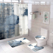 Load image into Gallery viewer, 4Pcs Marble Style Shower Curtain Set with Non-Slip Rugs - lanceinternetenterprises
