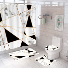 Load image into Gallery viewer, 4Pcs Marble Style Shower Curtain Set with Non-Slip Rugs - lanceinternetenterprises
