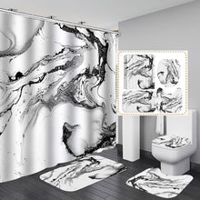 Load image into Gallery viewer, 4Pcs Marble Style Shower Curtain Set with Non-Slip Rugs - lanceinternetenterprises
