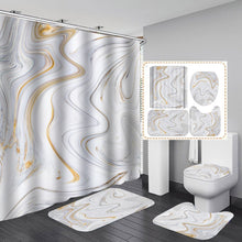 Load image into Gallery viewer, 4Pcs Marble Style Shower Curtain Set with Non-Slip Rugs - lanceinternetenterprises
