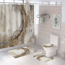 Load image into Gallery viewer, 4Pcs Marble Style Shower Curtain Set with Non-Slip Rugs - lanceinternetenterprises
