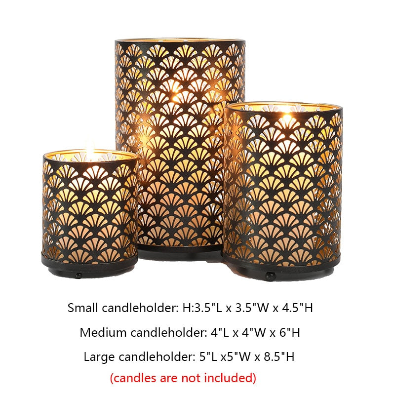 3Pcs Metal Candle Holder