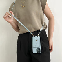 Load image into Gallery viewer, Luxury Crossbody leather case for iPhone
