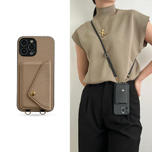 Load image into Gallery viewer, Luxury Crossbody leather case for iPhone
