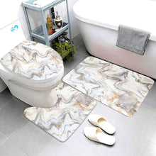 Load image into Gallery viewer, 4Pcs Marble Style Shower Curtain Set with Non-Slip Rugs - lanceinternetenterprises
