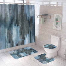 Load image into Gallery viewer, 4Pcs Marble Style Shower Curtain Set with Non-Slip Rugs - lanceinternetenterprises
