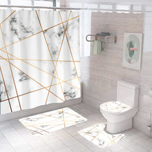 Load image into Gallery viewer, 4Pcs Marble Style Shower Curtain Set with Non-Slip Rugs - lanceinternetenterprises
